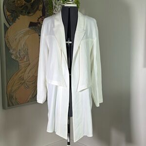Vintage Club 22 Los Angeles Off White Oversized Long‎ Sleeve Blazer Coat Jacket
